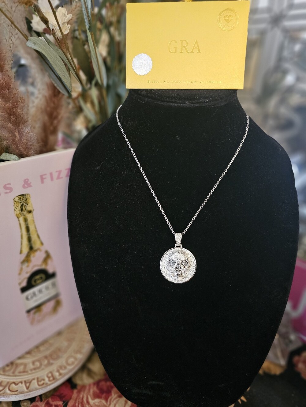 Moissanite 3C Skull Pendant Necklace W/ GRA